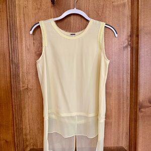 Elie Tahari Yellow Sleeveless Silk Top